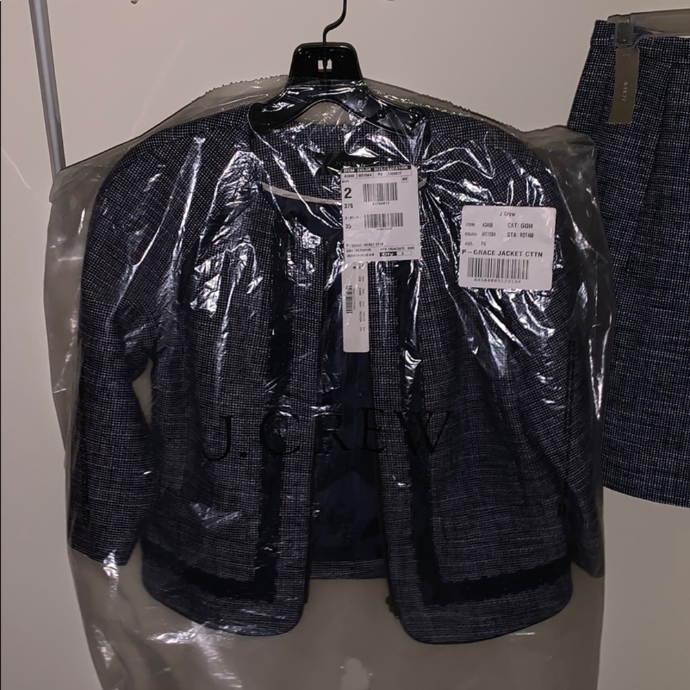 J.Crew Petite Navy Tweed women’s suit